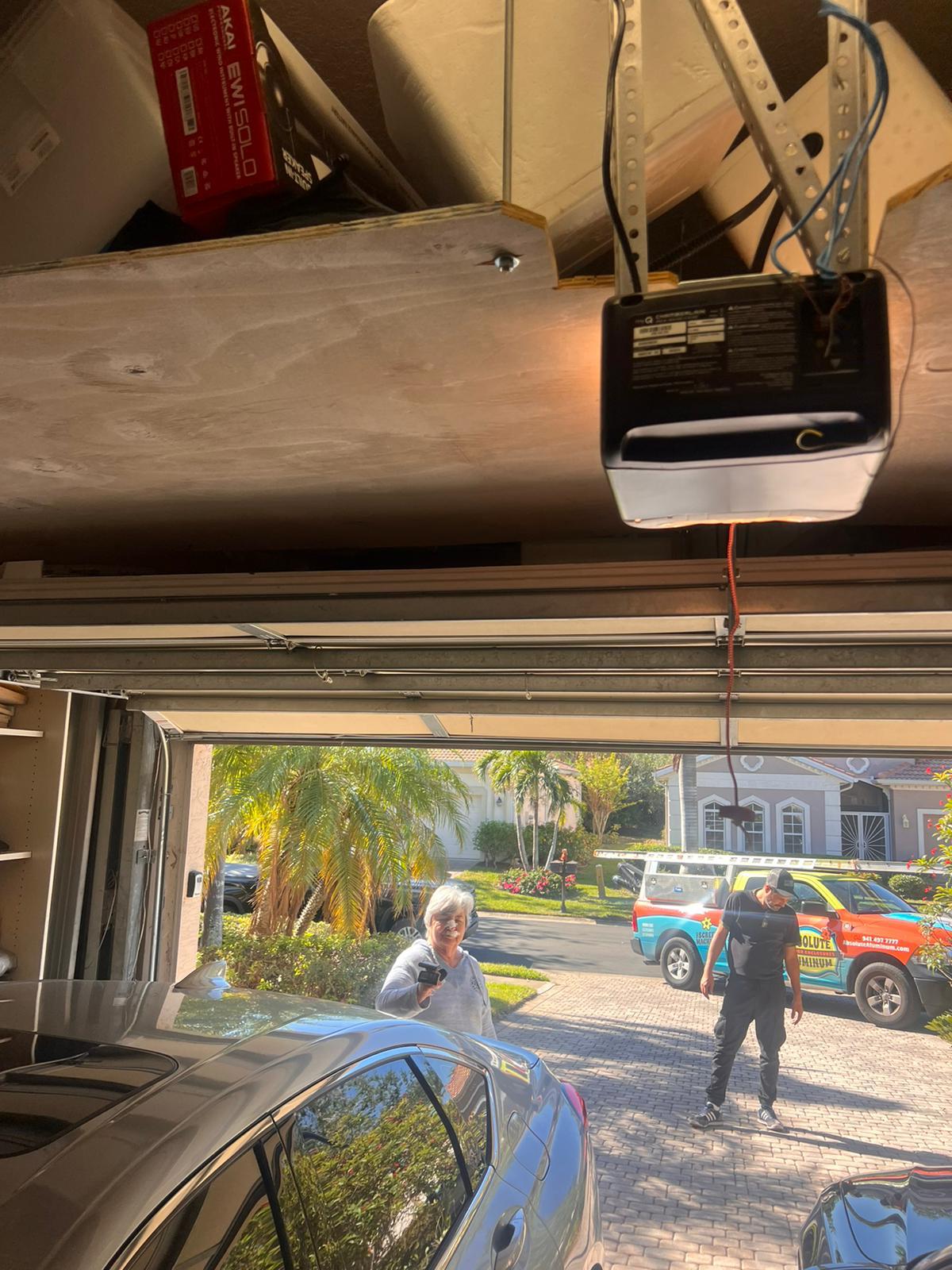 Happy customer with new opener